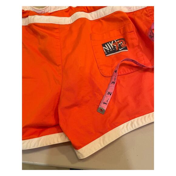 Nike Shorts Orange athletic 72 LARGE  12/14 short shorts Y2K - Picture 9 of 9